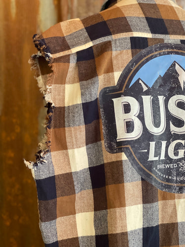 Busch Light Sleeveless Flannel